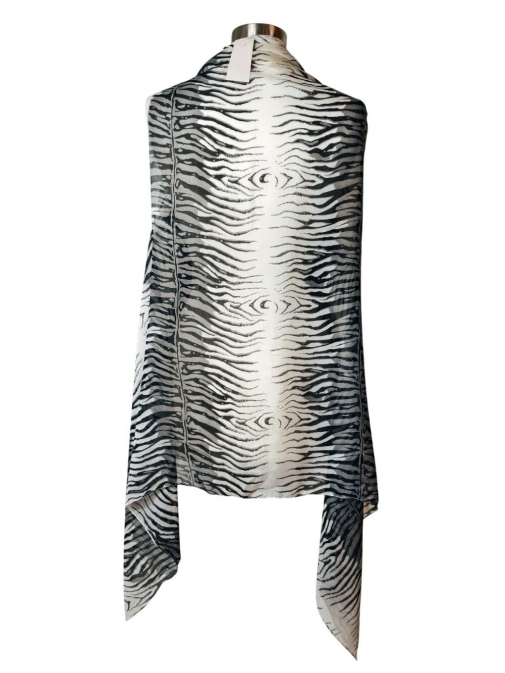 Womens M Cardigan Open Front Vest Sleeveless Y2K Animal Print Boho Edgy Rocker - Picture 3 of 5